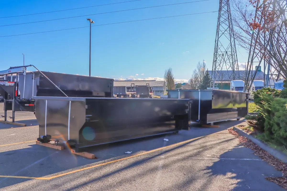 Roll-off dumpster ready for waste disposal at job site for 8 Yard Dumpster Rental in Union